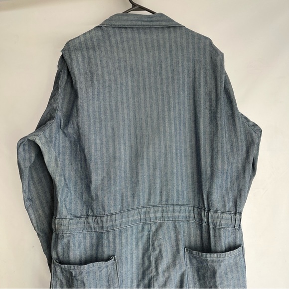 HOST PICK 1960 Railroad Stripe Denim coveralls mechanic workwear jumpsuit 42L - Picture 13 of 16